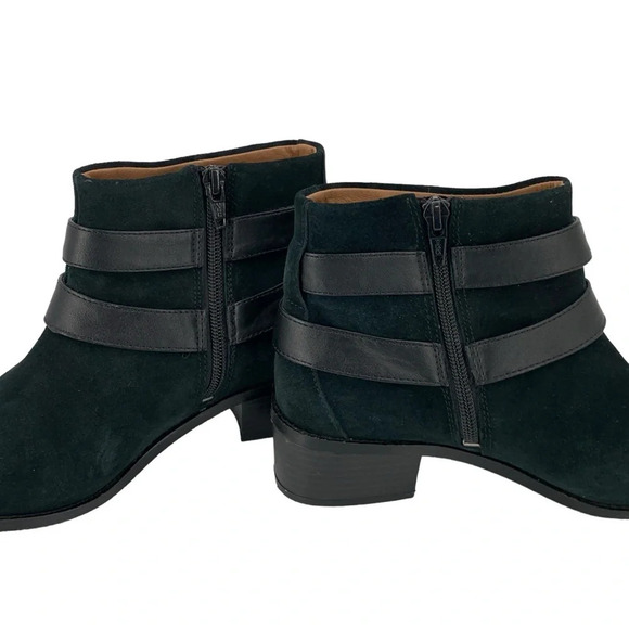 Vionic Mana Ankle Boots Womens 6 GREEN Suede Comfort Orthopedic Buckle Full Zip - Picture 9 of 12